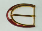 N - Obi Belt Buckle 40mm Bright Gold Colour  with Wine